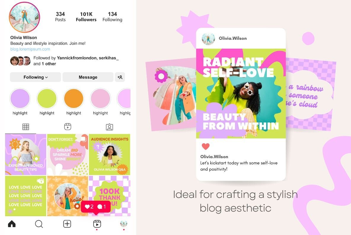 Bright   Bold Instagram Canva Templates 2