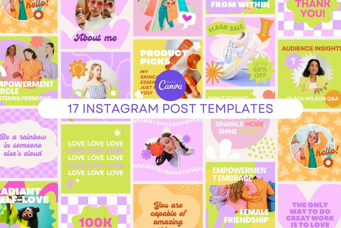 Bright   Bold Instagram Canva Templates 5