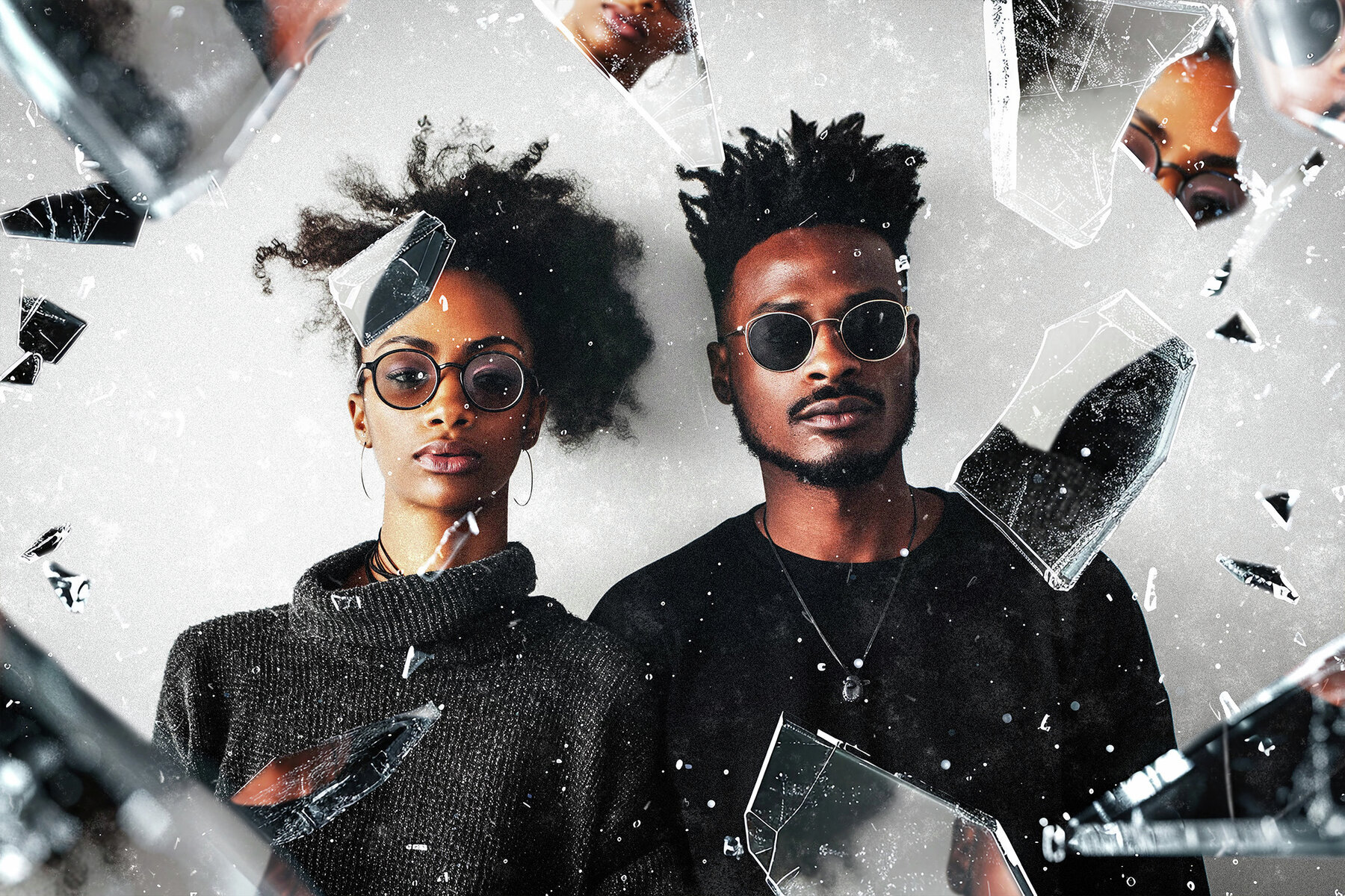 Shattered Glass Pieces Photo Effect 2