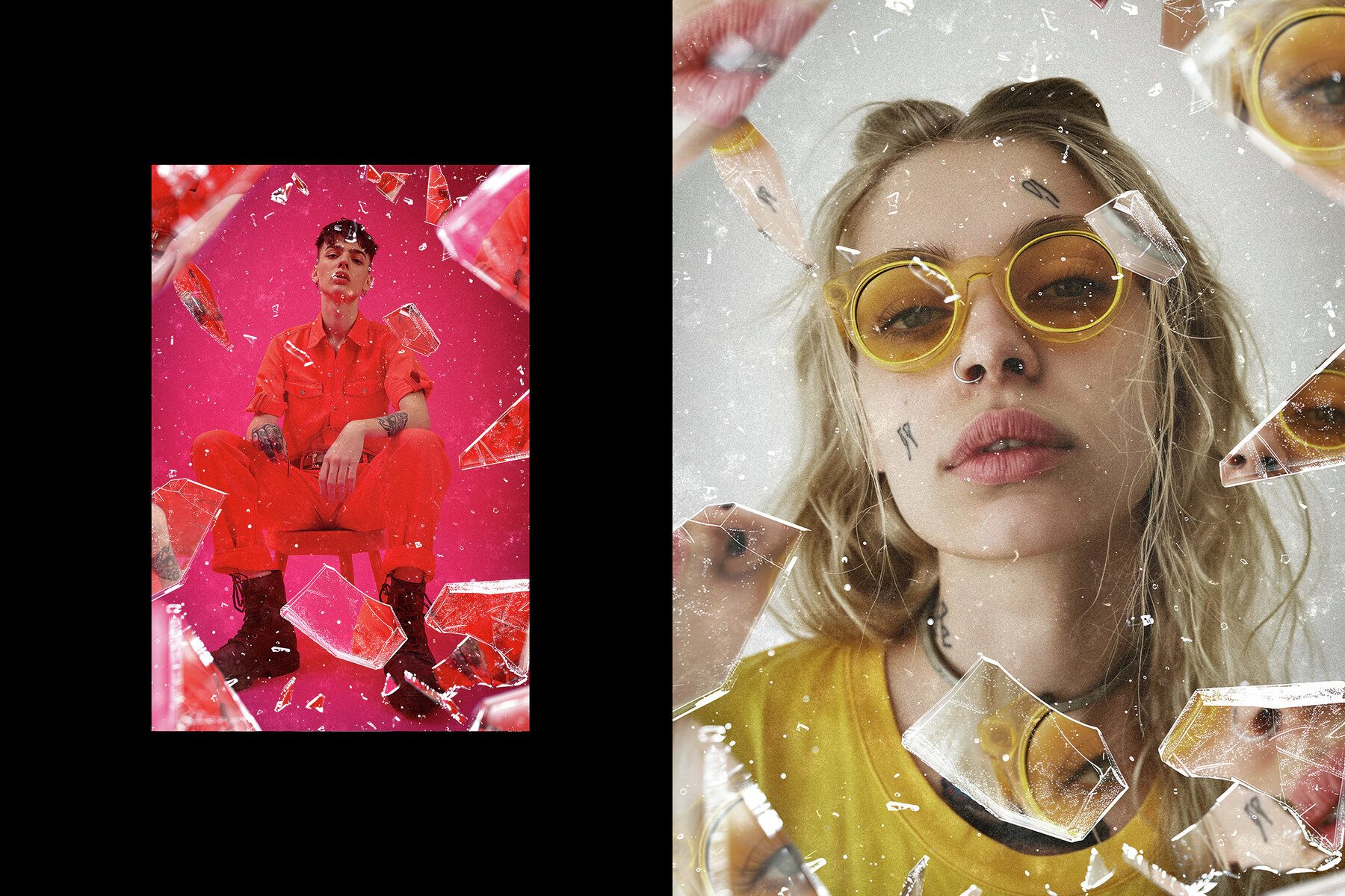 Shattered Glass Pieces Photo Effect 3