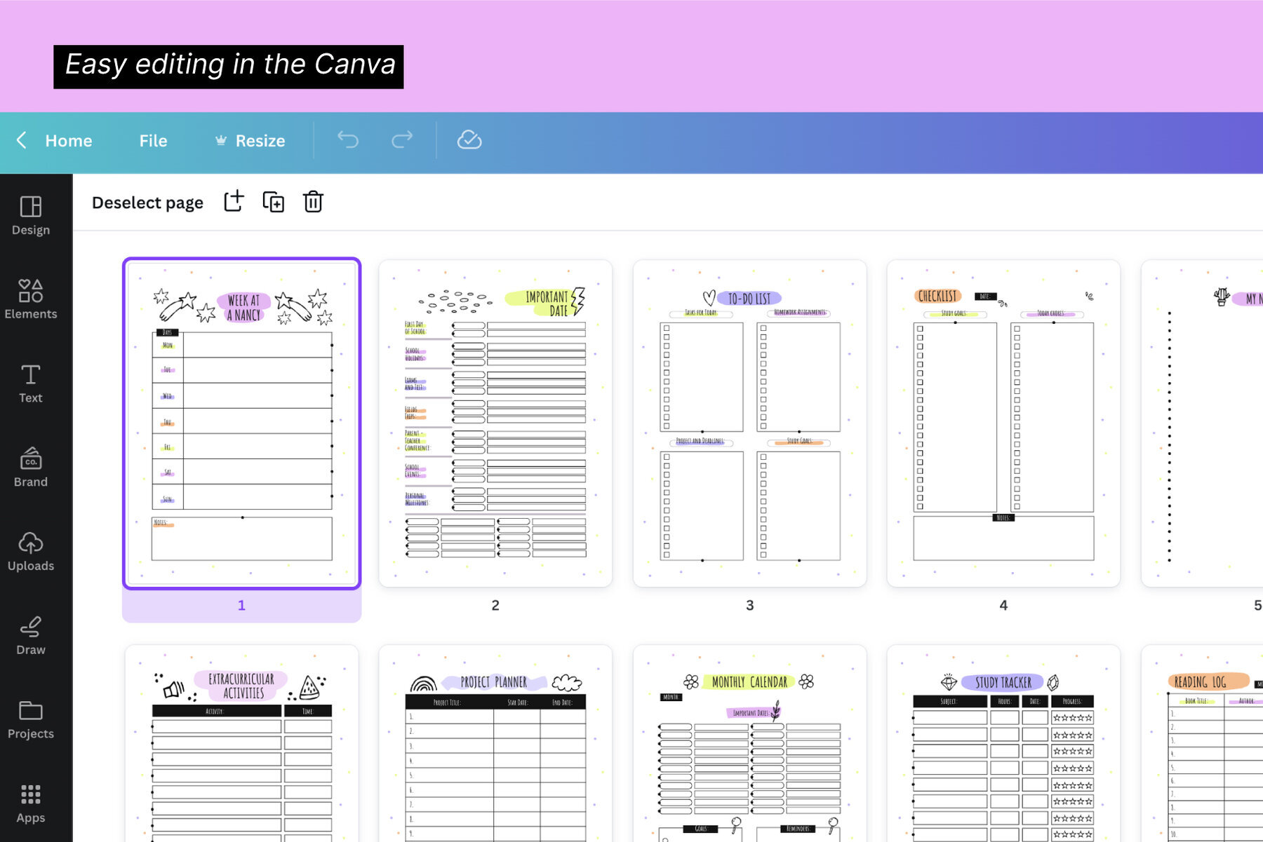 School Planner Canva Template 3