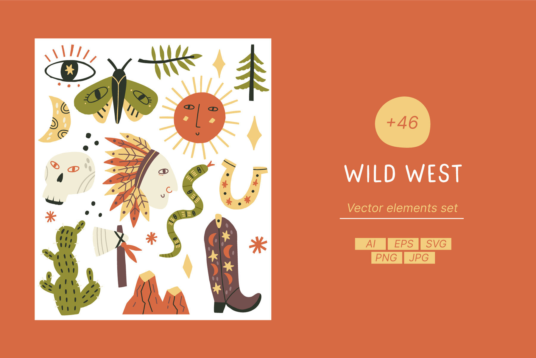 Wild West vector set 1