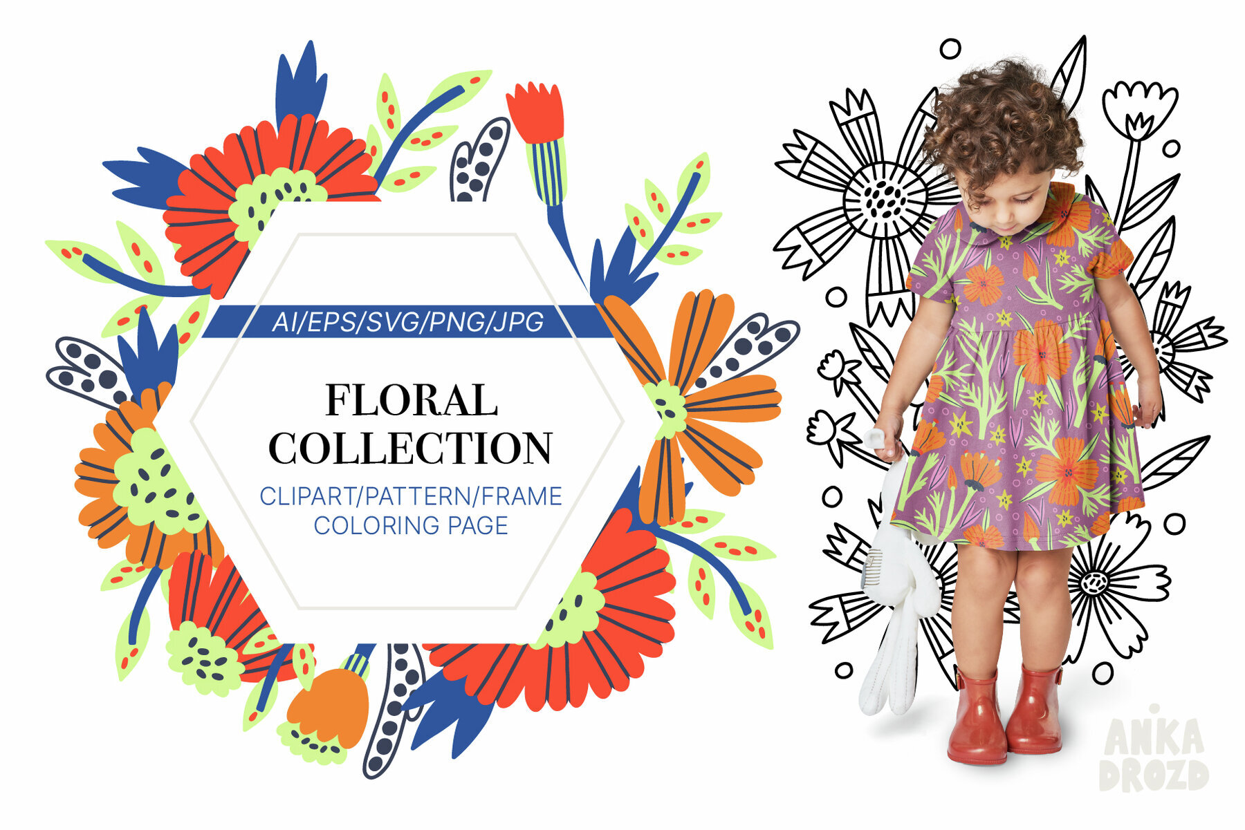 Hand Drawn Floral Collection 1