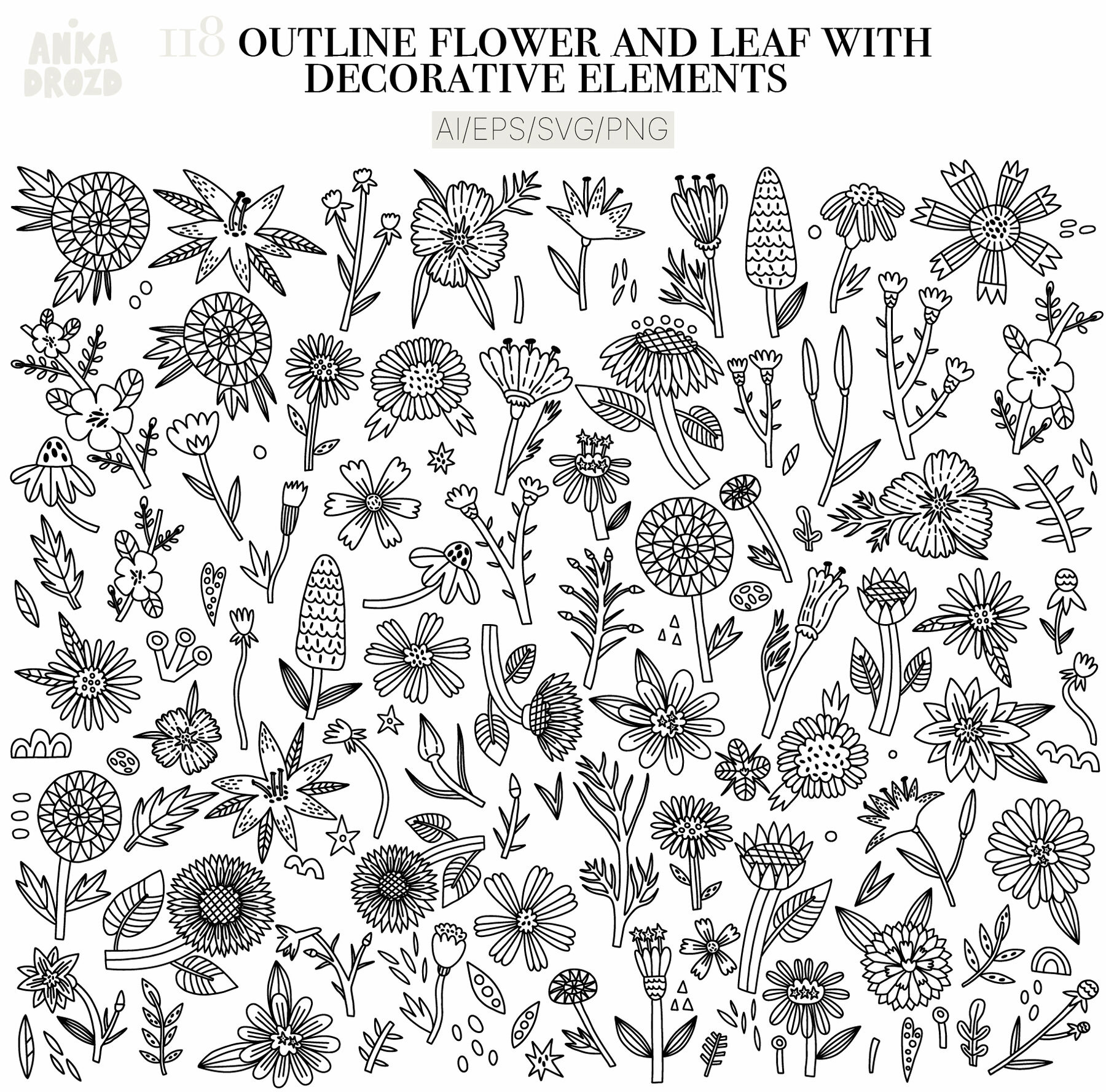 Hand Drawn Floral Collection 4