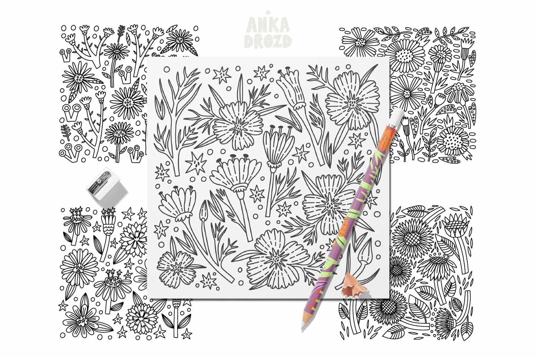 Hand Drawn Floral Collection 6