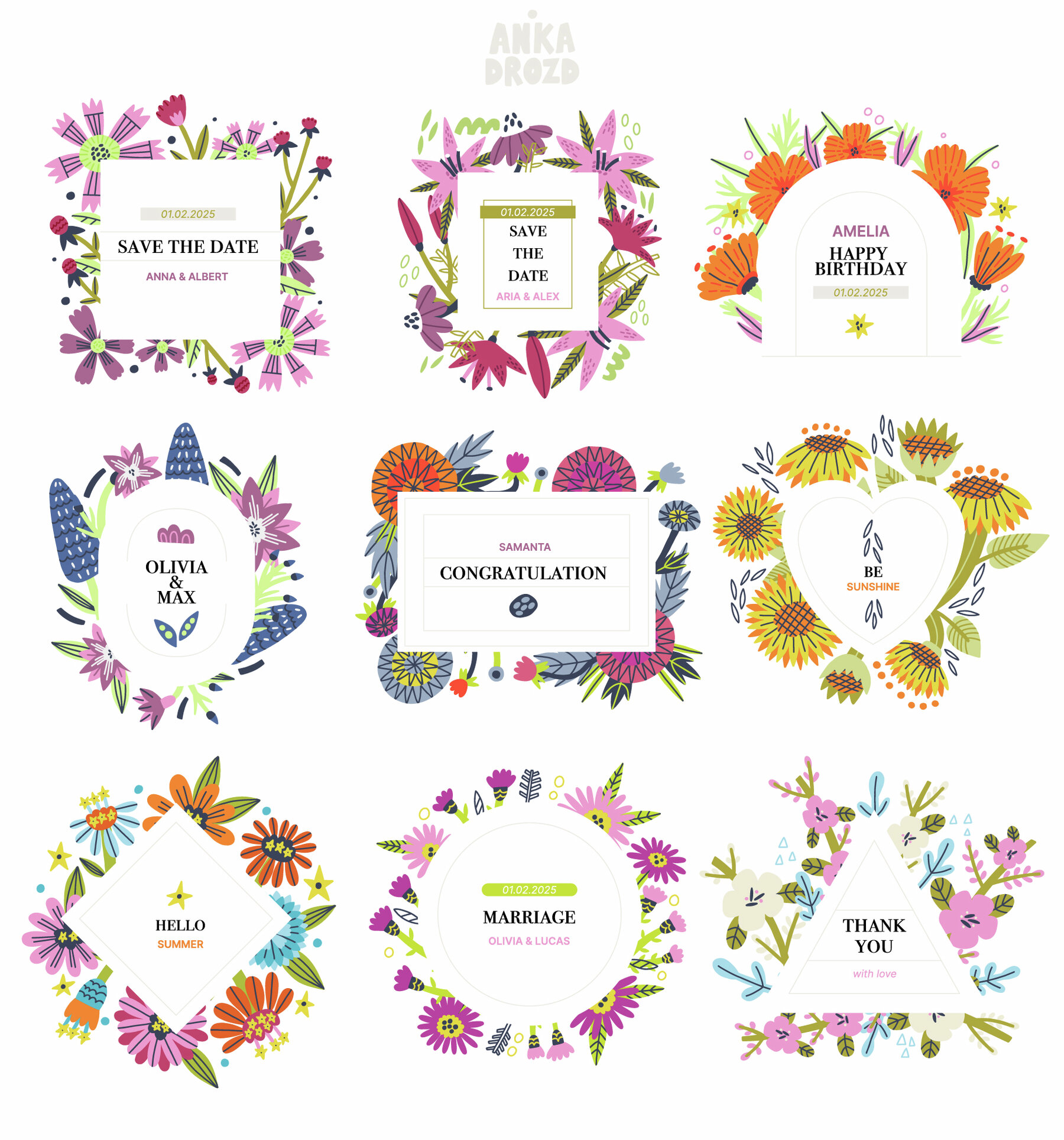 Hand Drawn Floral Collection 8