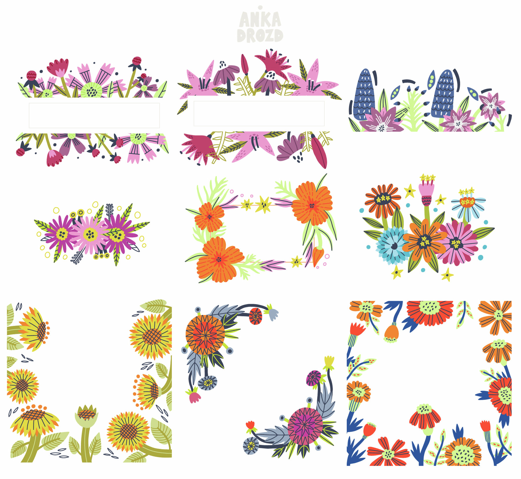 Hand Drawn Floral Collection 9