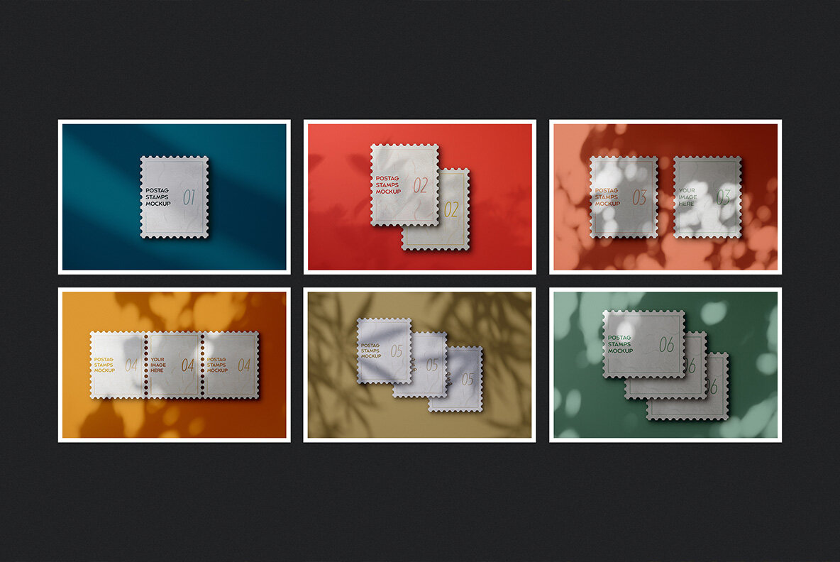 Postage Stamps Mockup 4