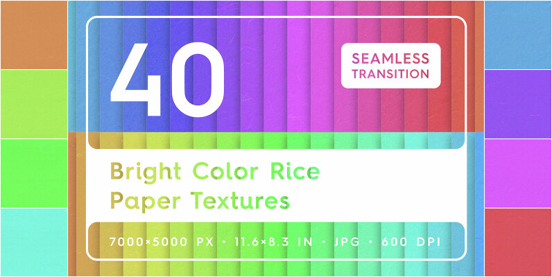 40 Bright Color Rice Paper Textures