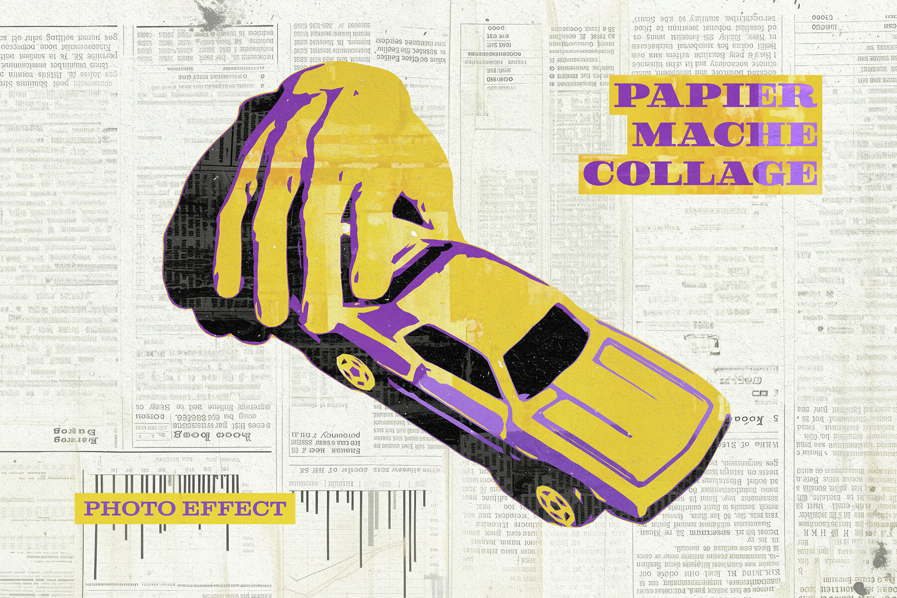 Papier Mache Collage Photo Effect 1