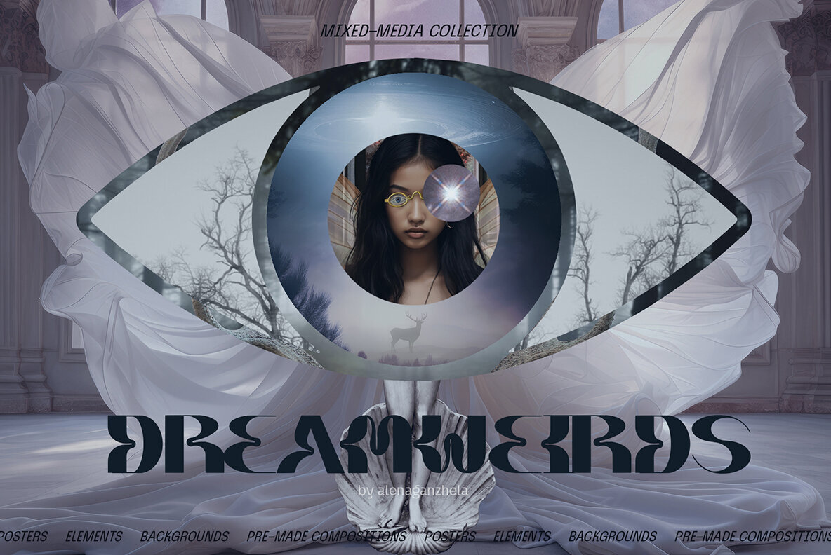 Dreamweirds mixed media collage set 1