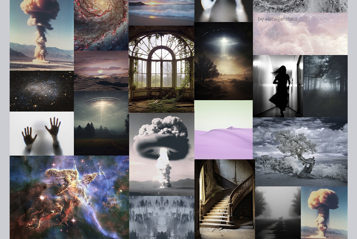 Dreamweirds mixed media collage set 8