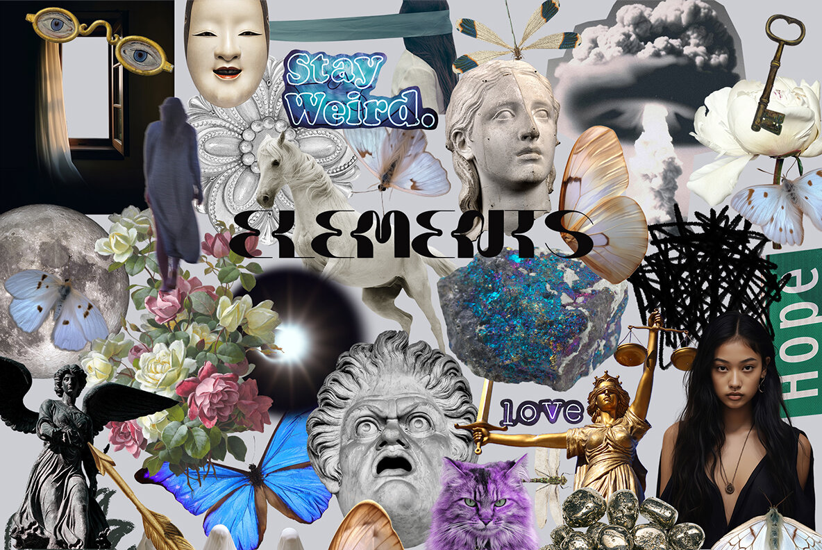 Dreamweirds mixed media collage set 9