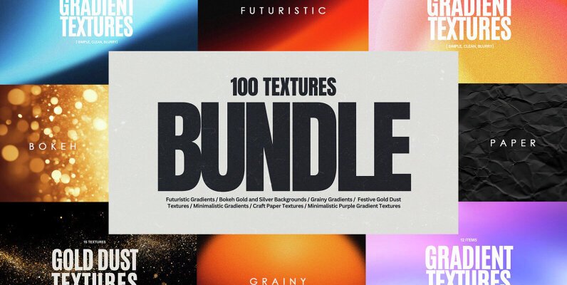 100 Gradient Bokeh   Paper Bundle