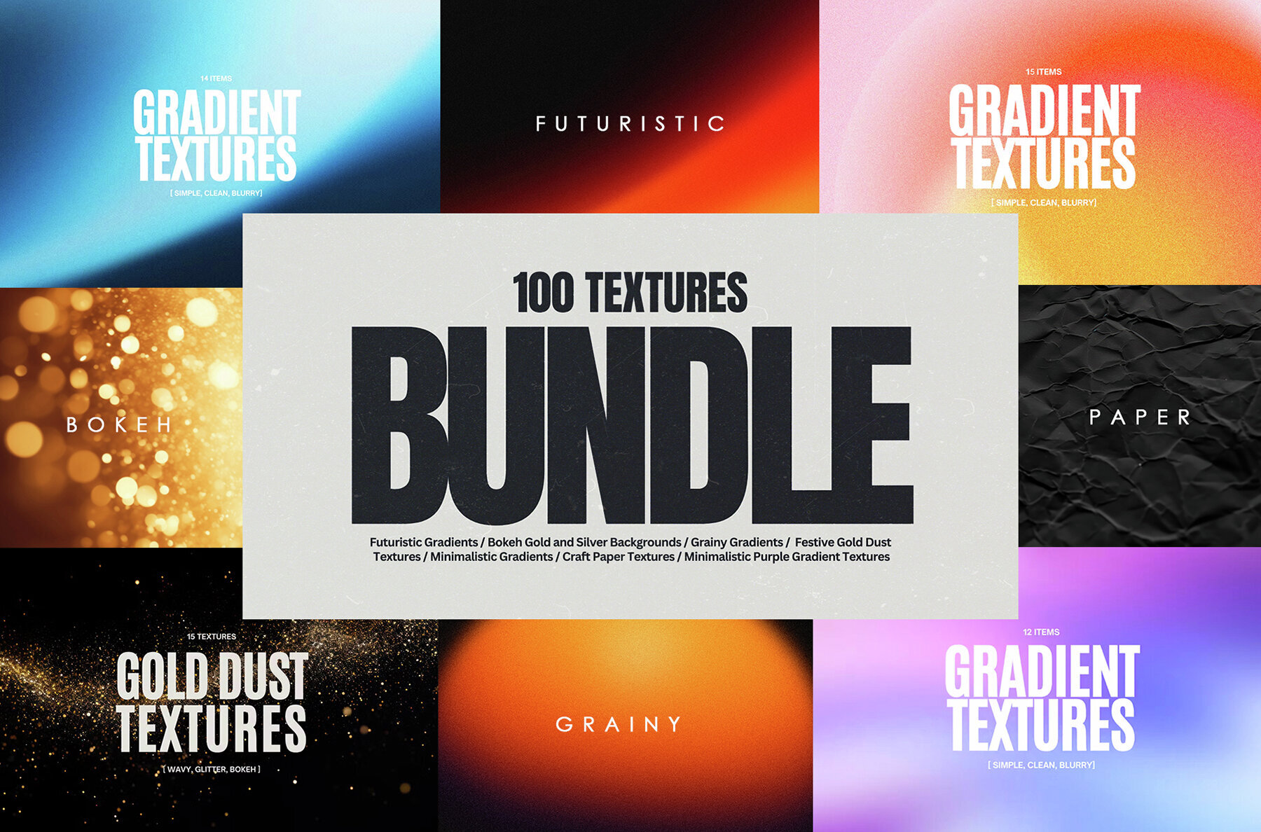 100 Gradient Bokeh   Paper Bundle 1