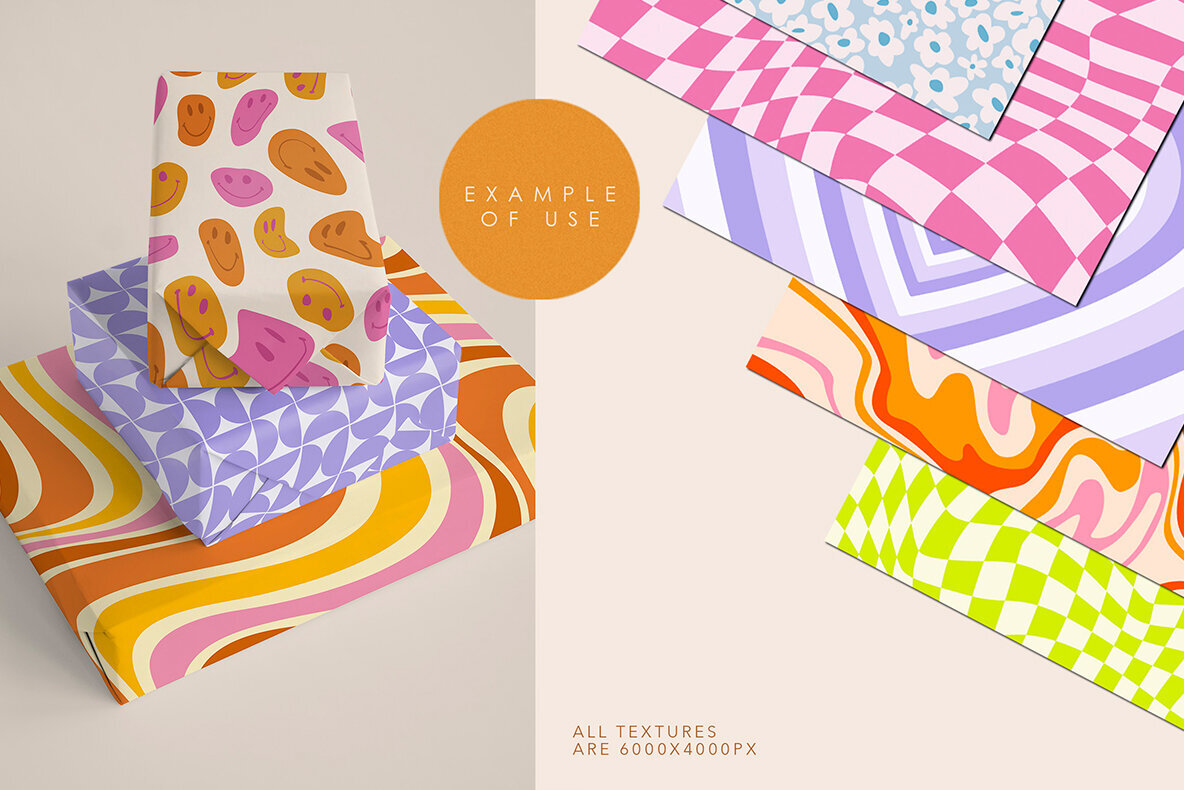 Retro Groovy Hippie Patterns 3