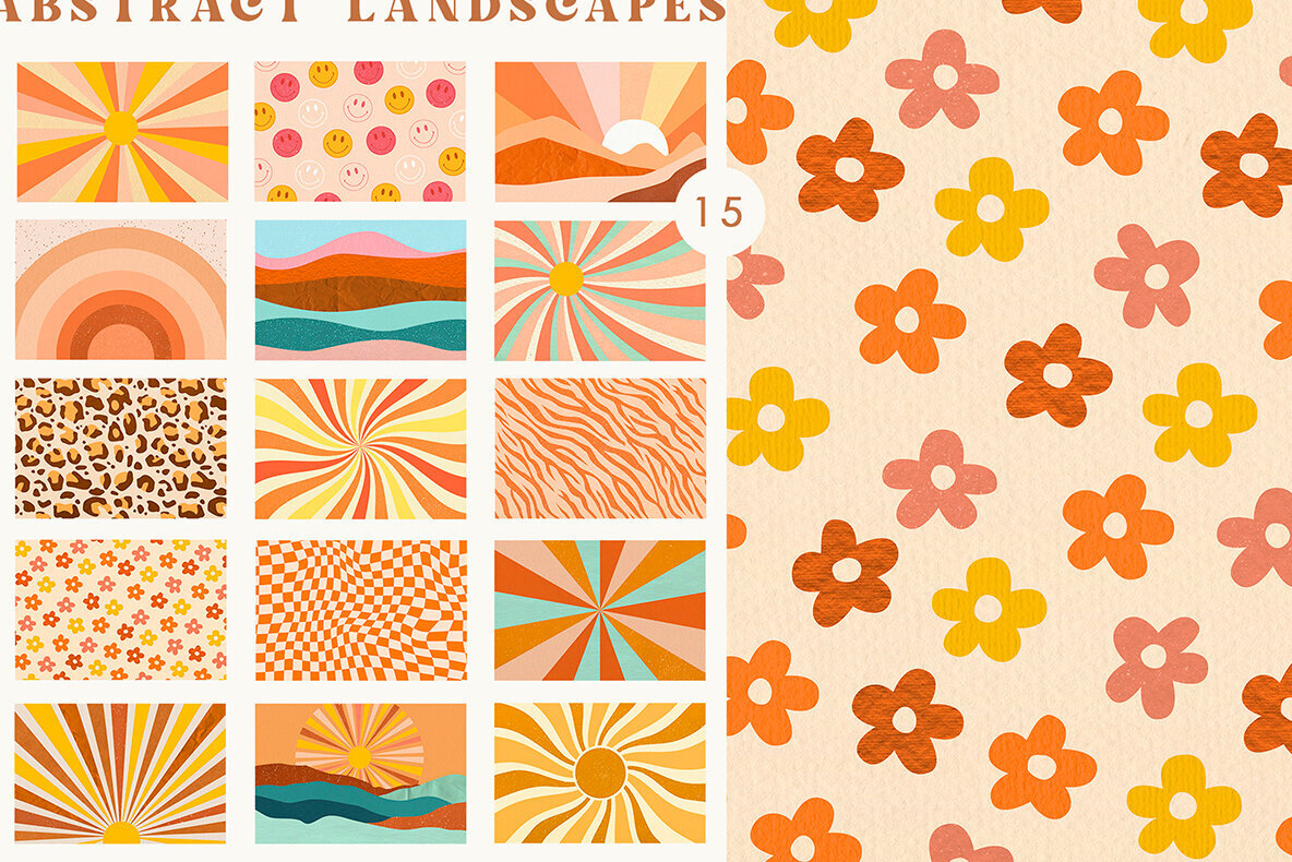 Retro Vibes Abstract Paper 3