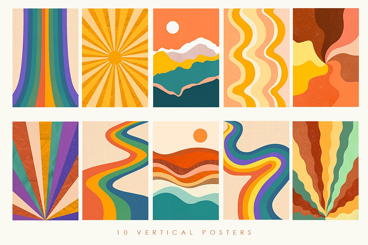 Retro Vibes Abstract Paper 5