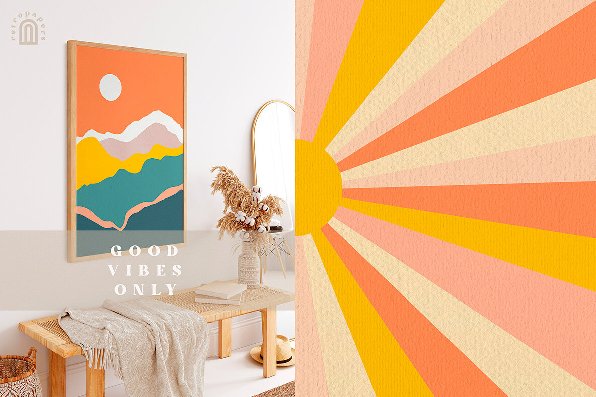 Retro Vibes Abstract Paper 11