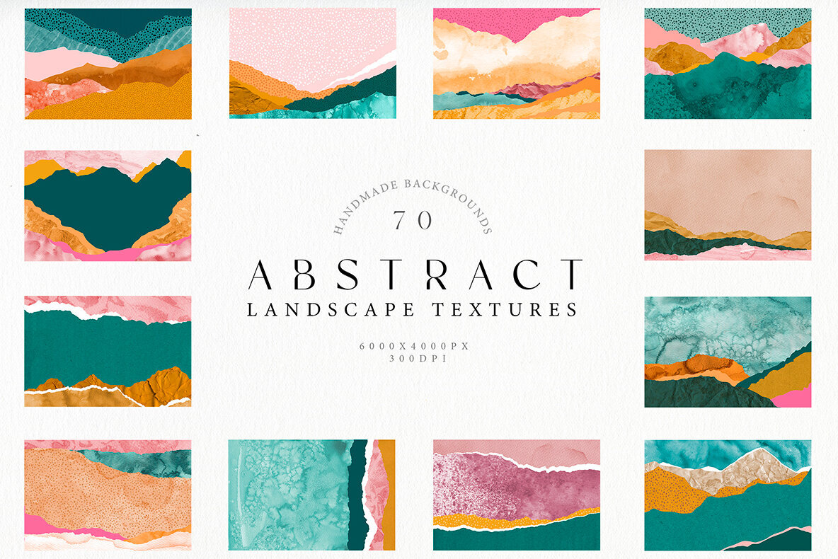 Abstract Landscape Collage Shapes 1