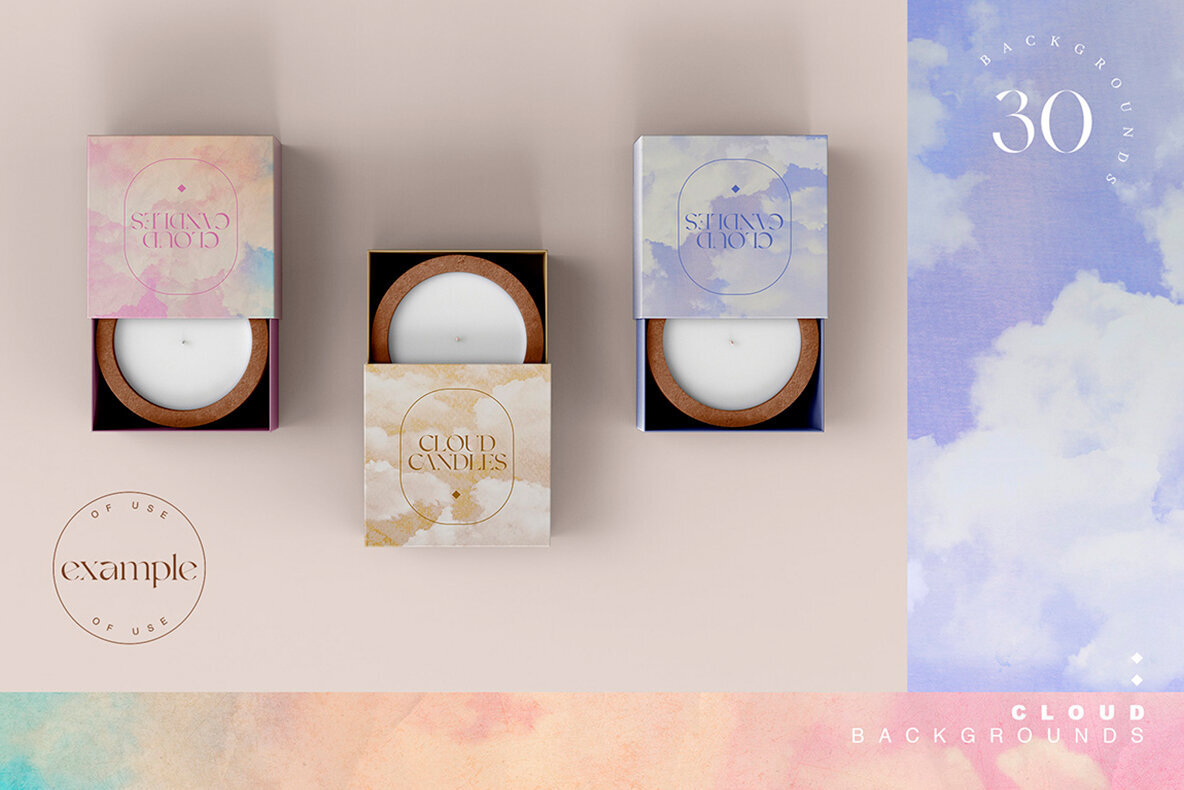 Cloudy Watercolor Abstract Textures 2