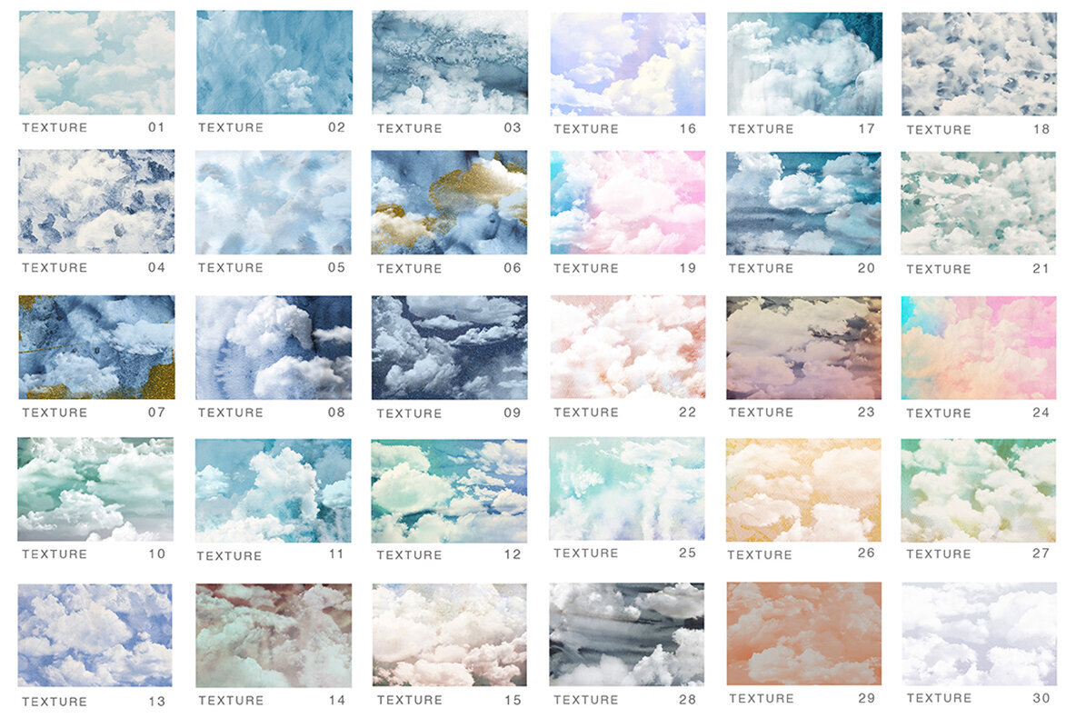 Cloudy Watercolor Abstract Textures 3