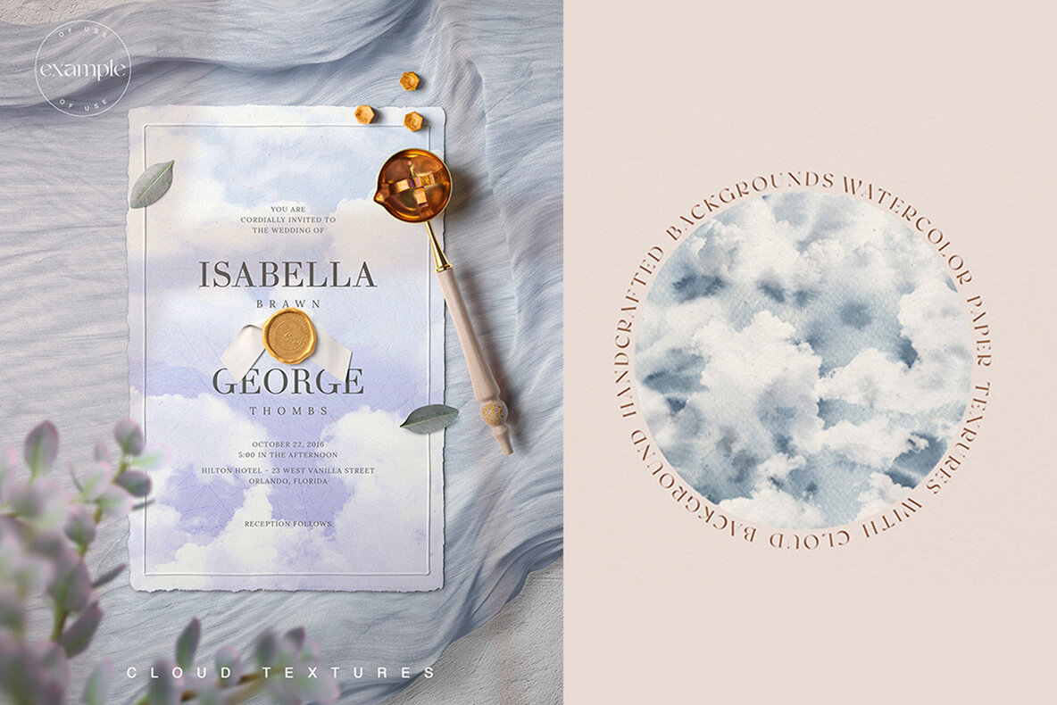 Cloudy Watercolor Abstract Textures 6