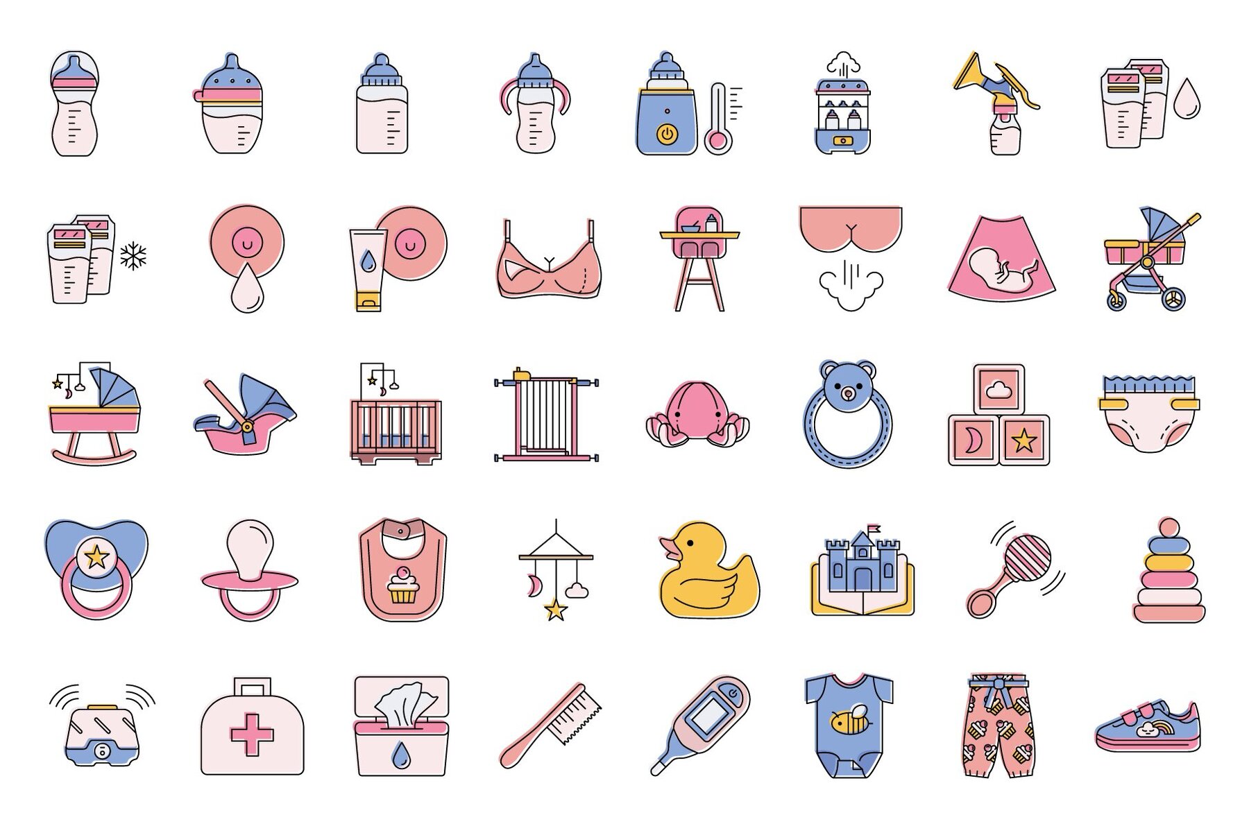 80 Child and Parenting Icons 4