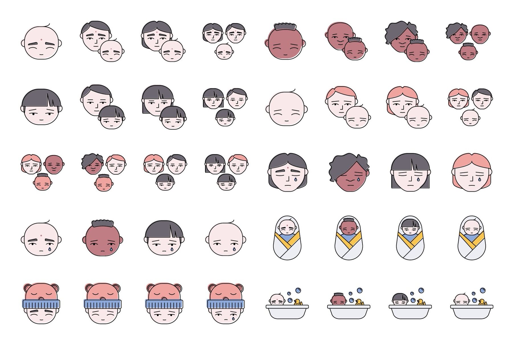 80 Child and Parenting Icons 5