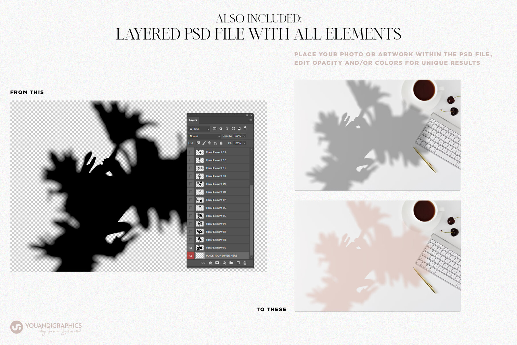 Floral Shadows Overlays 13