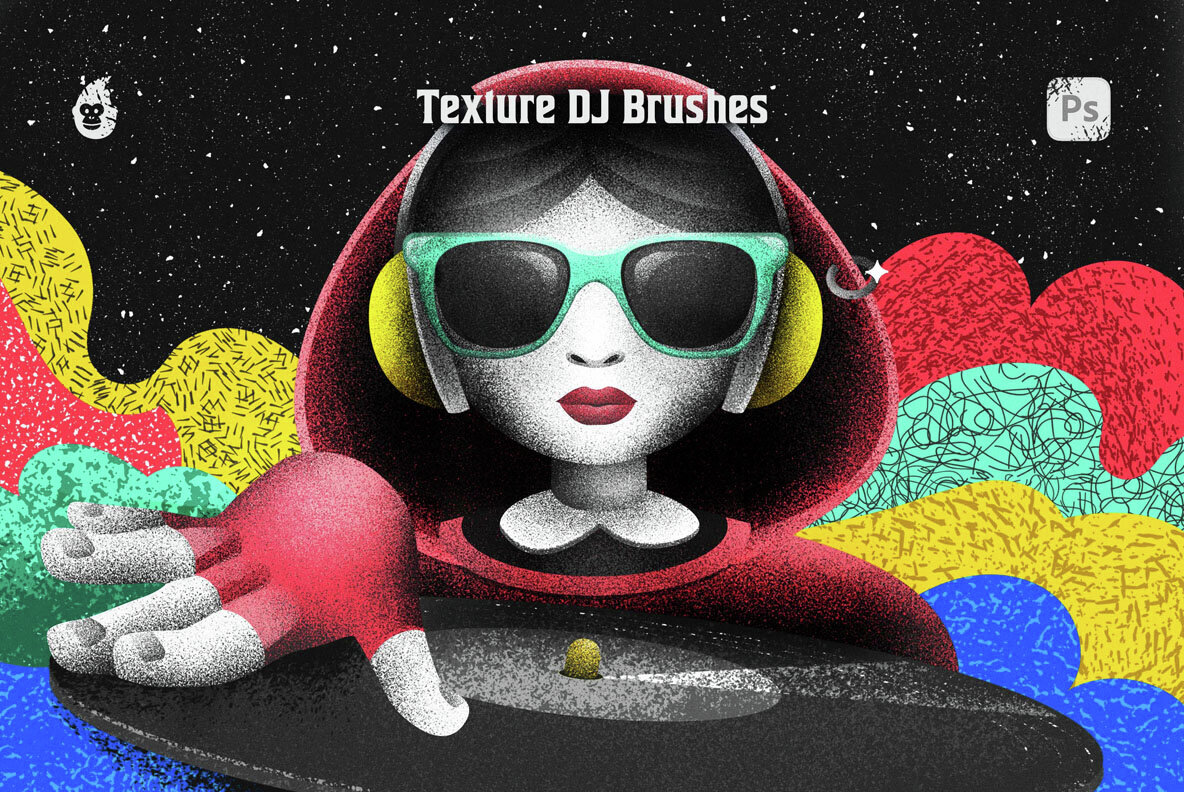 Texture DJ Brushes for Photoshop 1