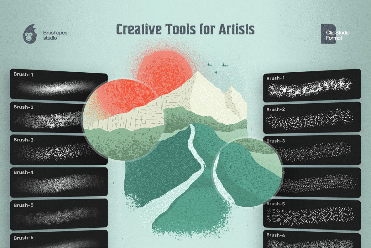 Texture DJ Brushes for Clip Studio Paint 3