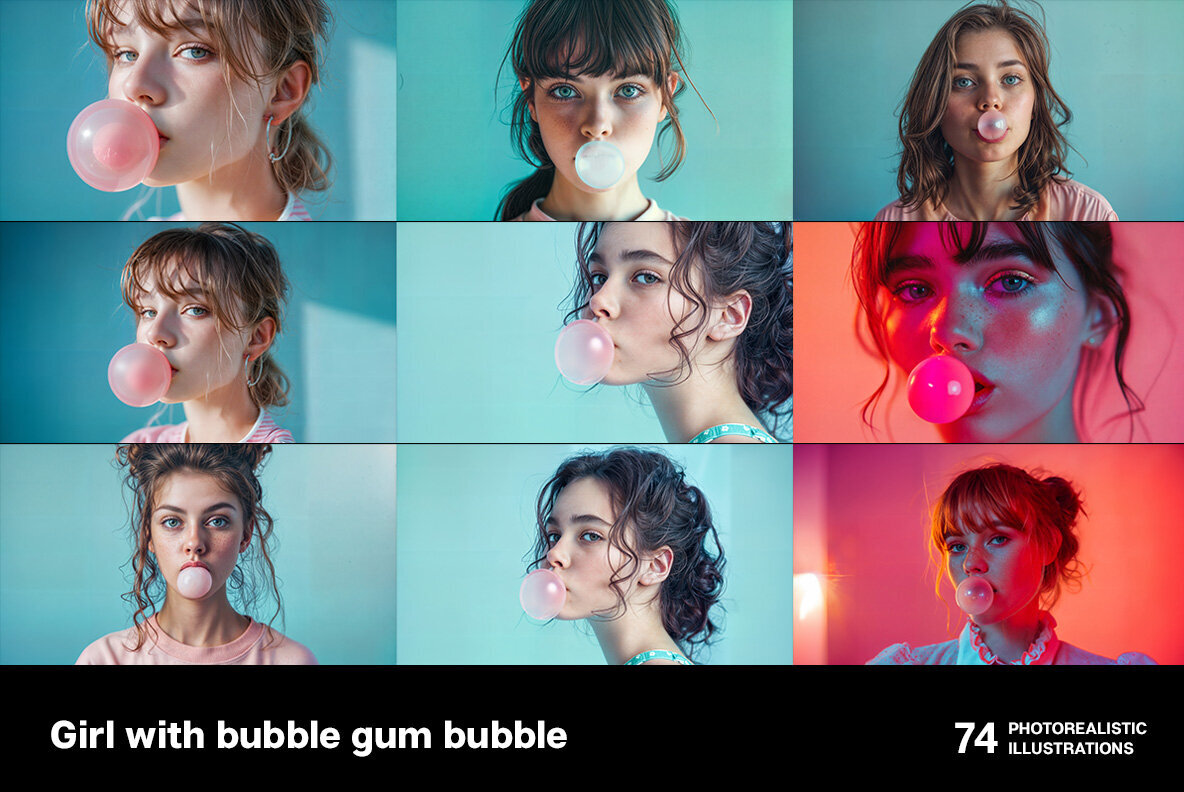 Girl with bubble gum 2