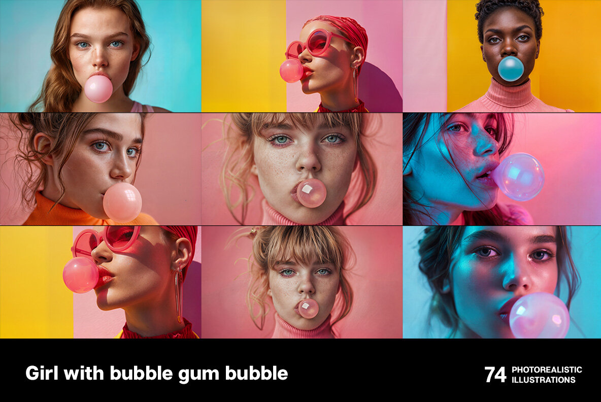 Girl with bubble gum 5