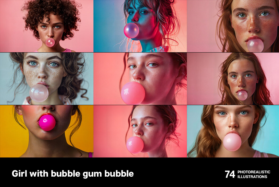 Girl with bubble gum 6