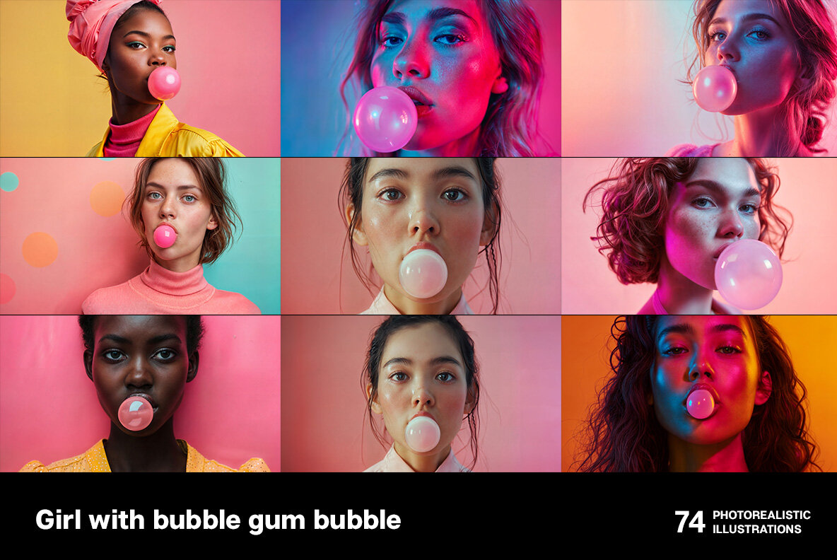 Girl with bubble gum 8