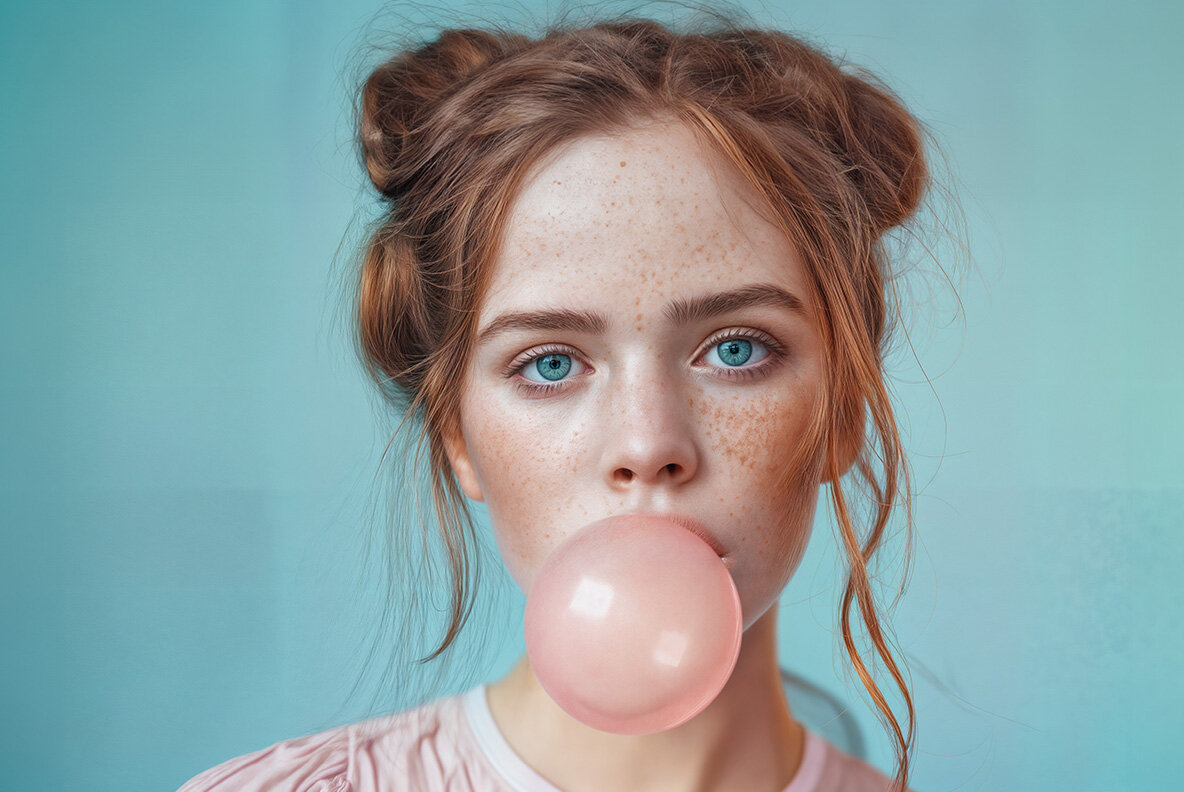 Girl with bubble gum 10