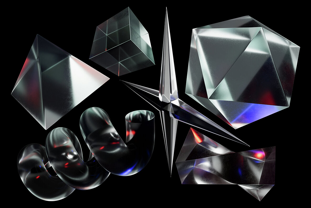 58 3D Glass Shapes 11