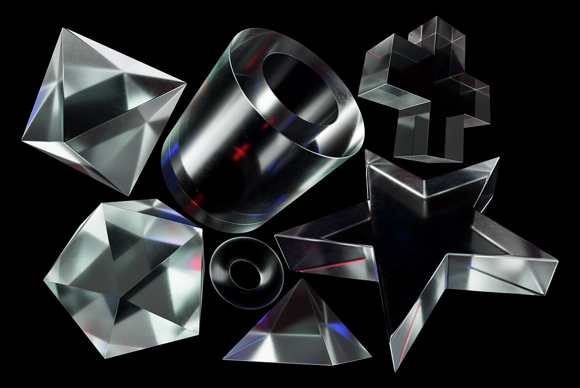 58 3D Glass Shapes 13
