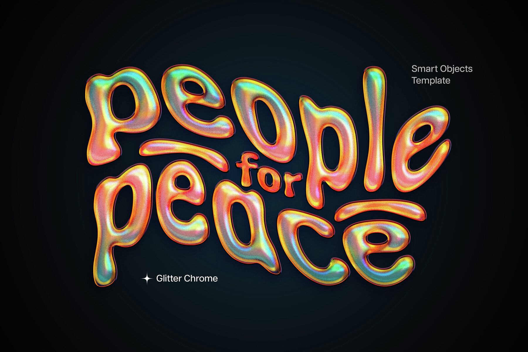 Glitter Chrome Mockup Template 1