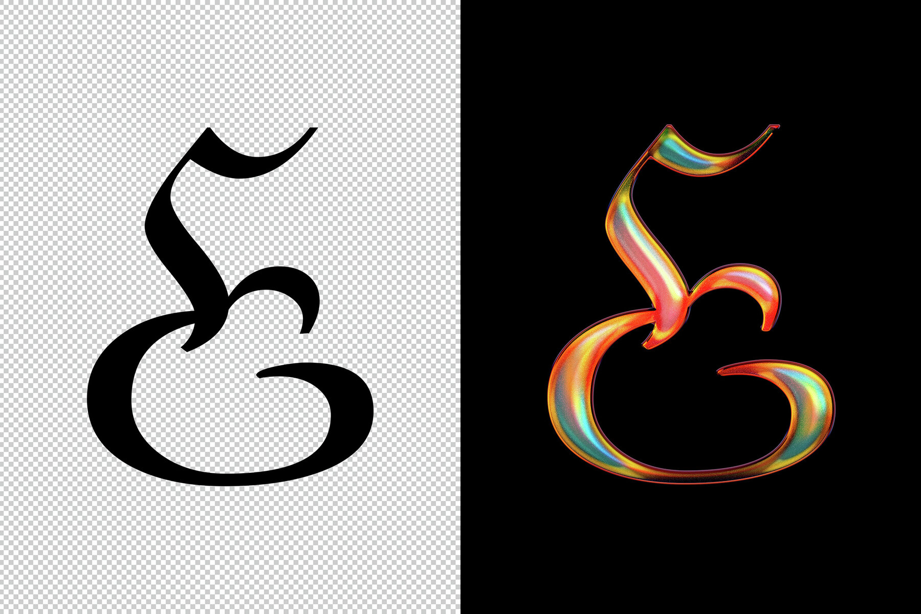 Glitter Chrome Mockup Template 6