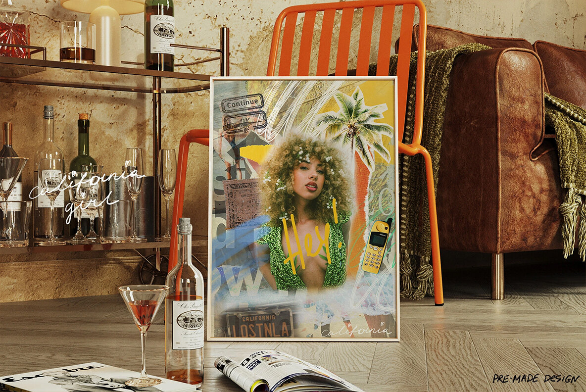 California Vibes Mixed Media Collage Set 5