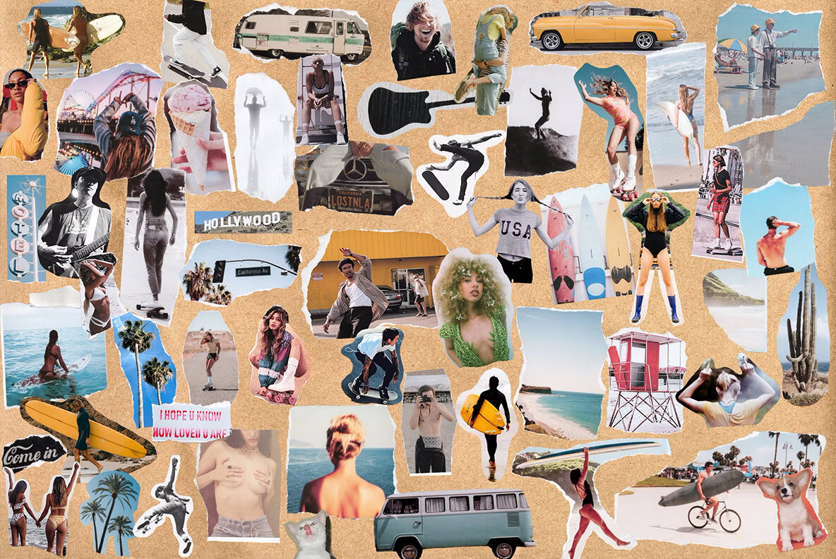 California Vibes Mixed Media Collage Set 6