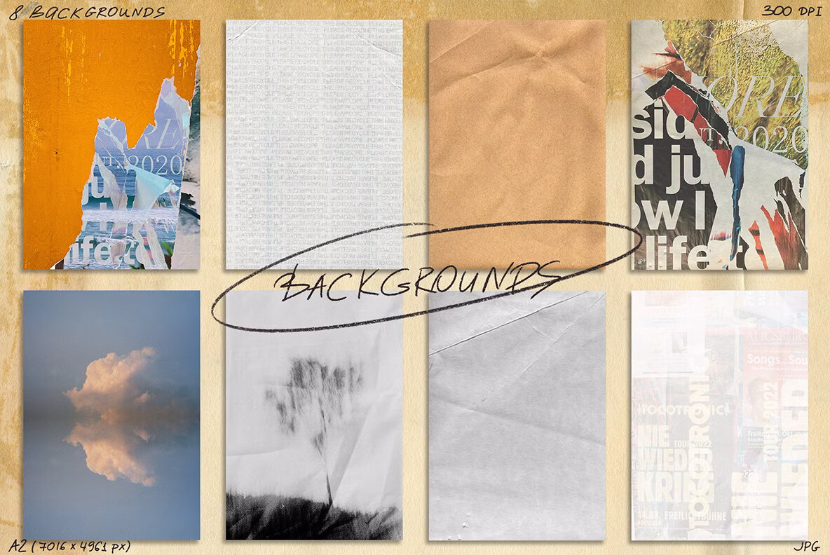 California Vibes Mixed Media Collage Set 11