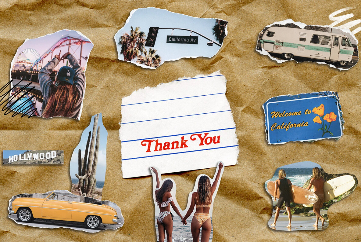 California Vibes Mixed Media Collage Set 13