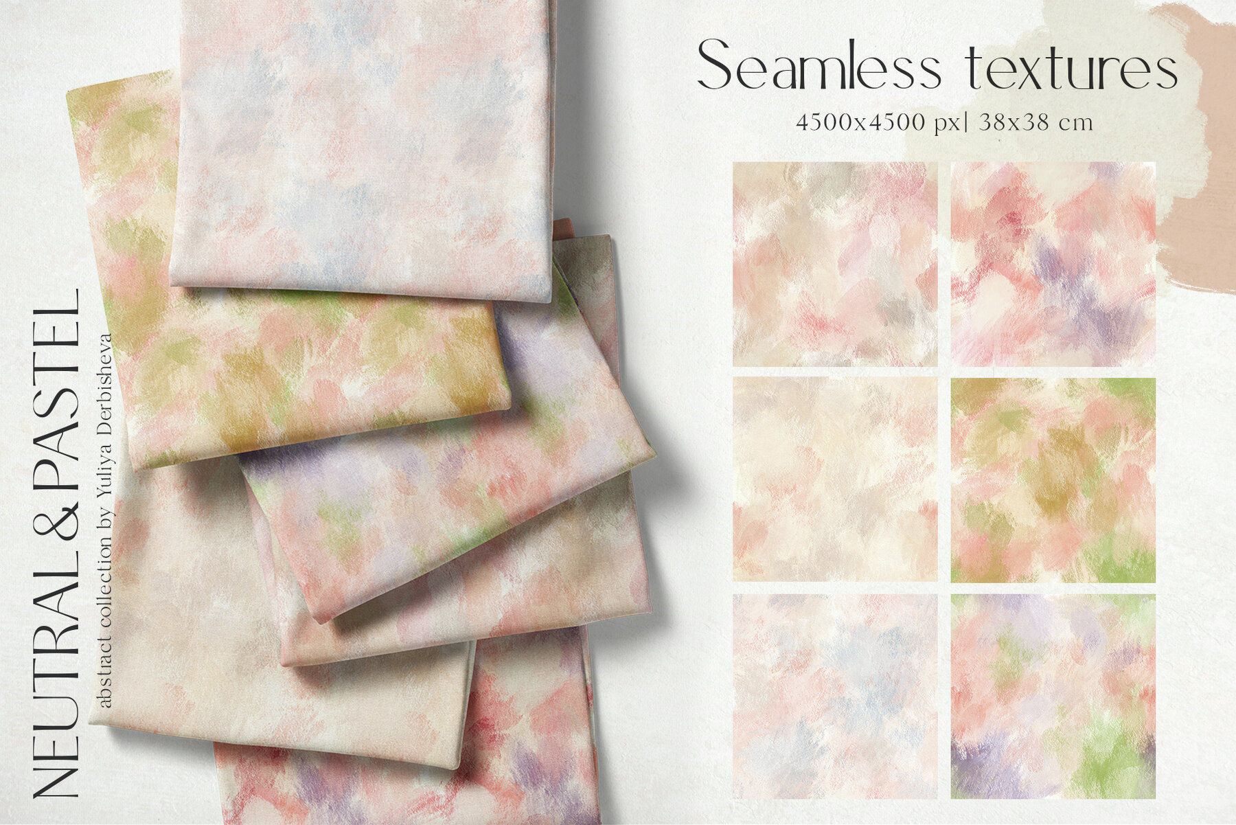 Neutral pastel background texture abstract flowers design 12