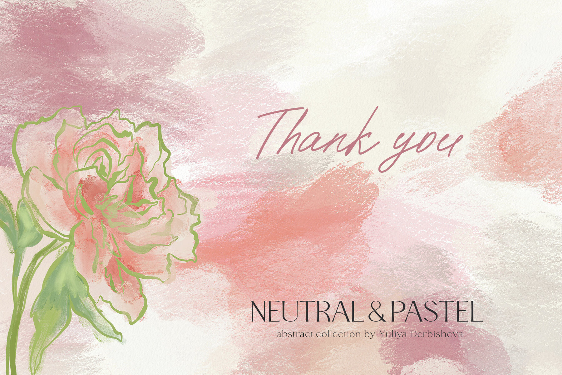 Neutral pastel background texture abstract flowers design 16