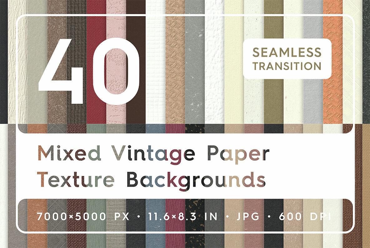 40 Mixed Vintage Paper Texture Backgrounds 1