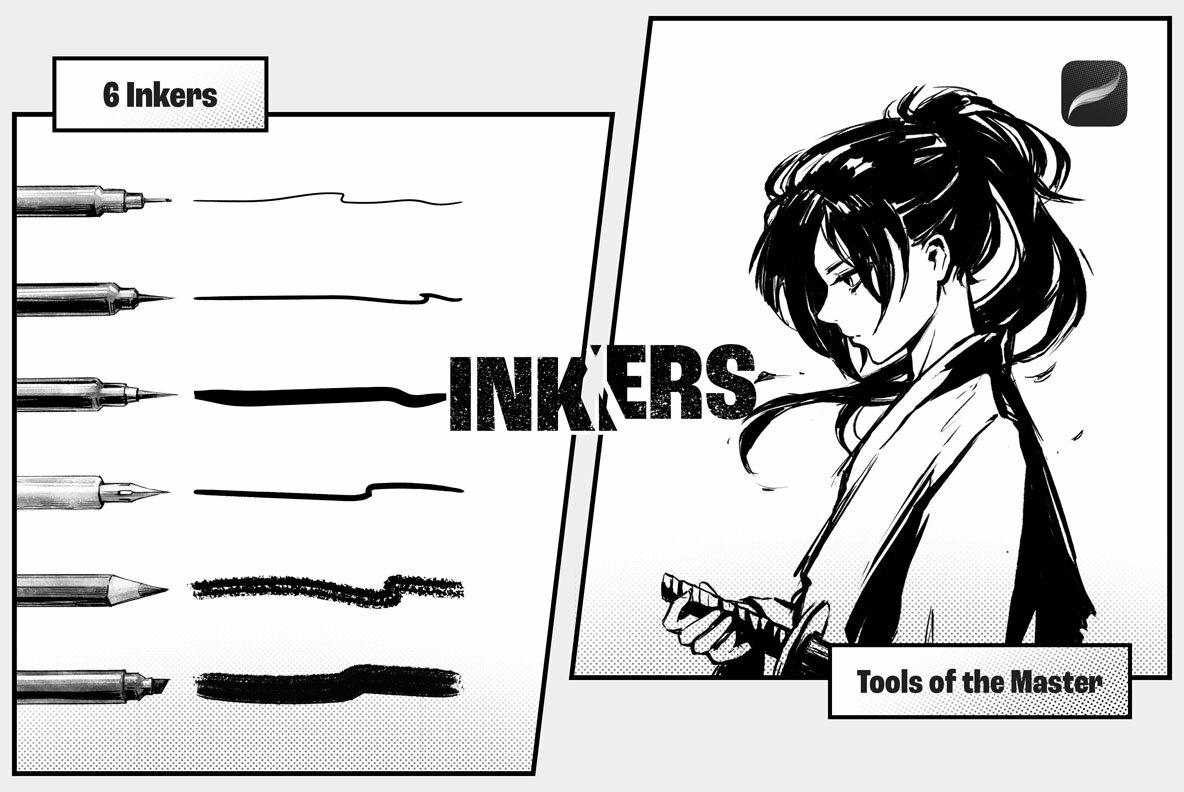 Manga Brushes Procreate Bundle 6