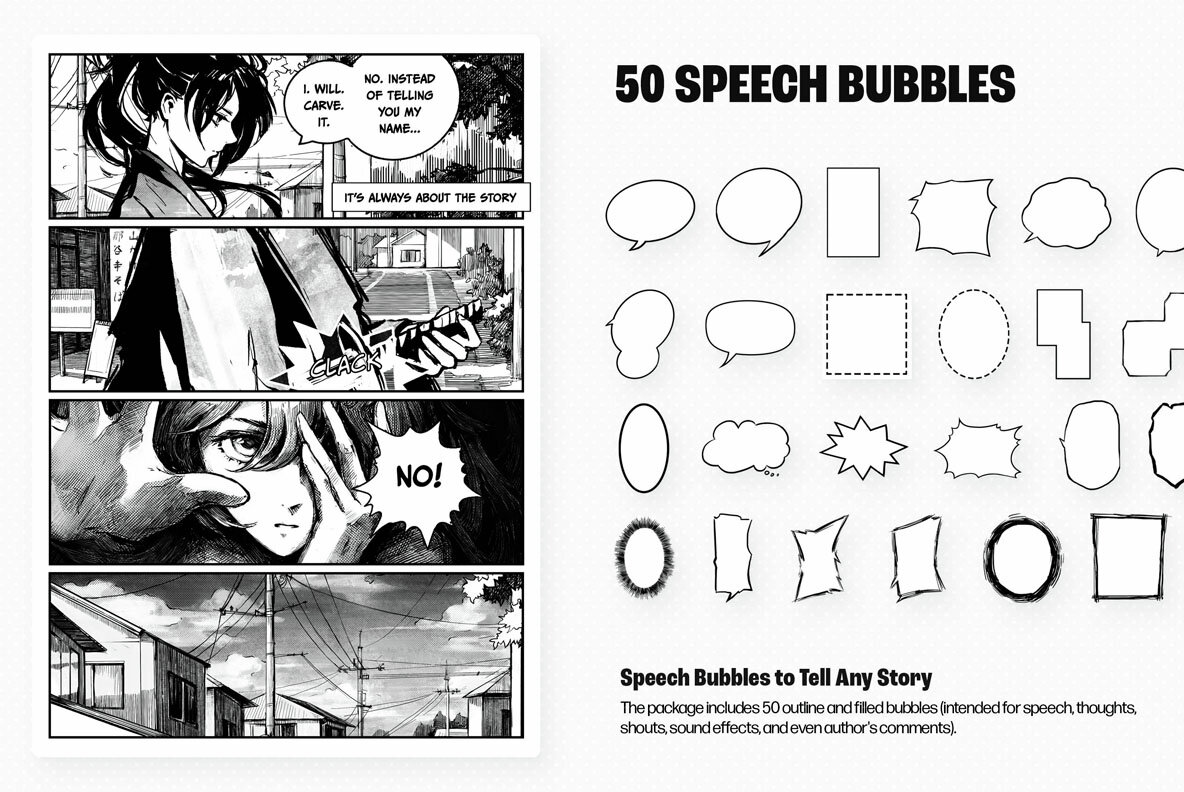 Manga Brushes Illustrator Bundle 22